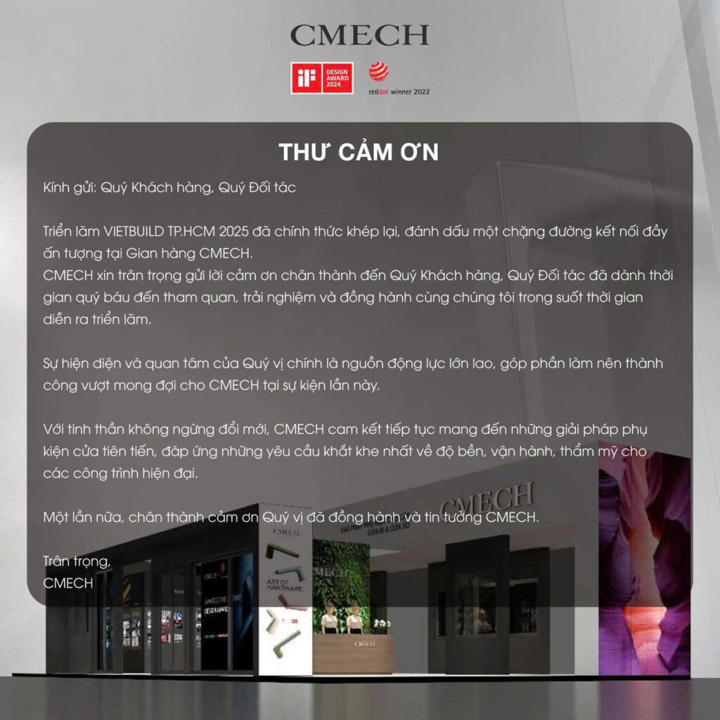 THƯ CẢM ƠN QUÝ KHÁCH HÀNG TẠI VIETBUILD TP.HCM 2025